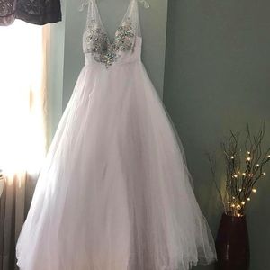 White jeweled prom dress!